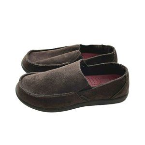 Crocs Men's Santa Cruz Brown Suede Slip On Shoes Loafers 14756 Sz 7